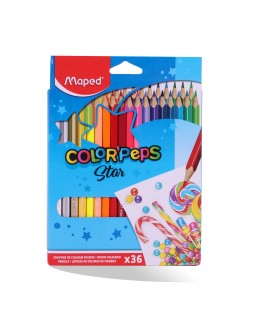 CRAYON COUL 36/18 STAR MAPED