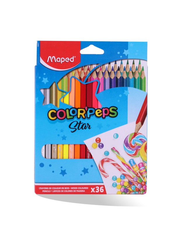 CRAYON COUL 36/18 STAR MAPED