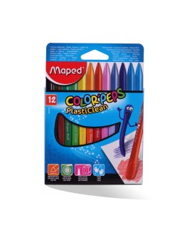 CRAYON PASTEL PLASTICLEAN DE 12 MAPED