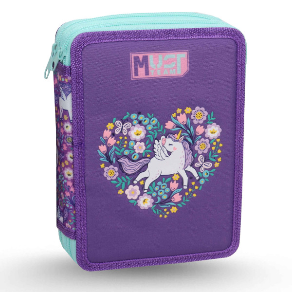 Trousse Plat 2 Poches - Must Team - Purple Unicorn