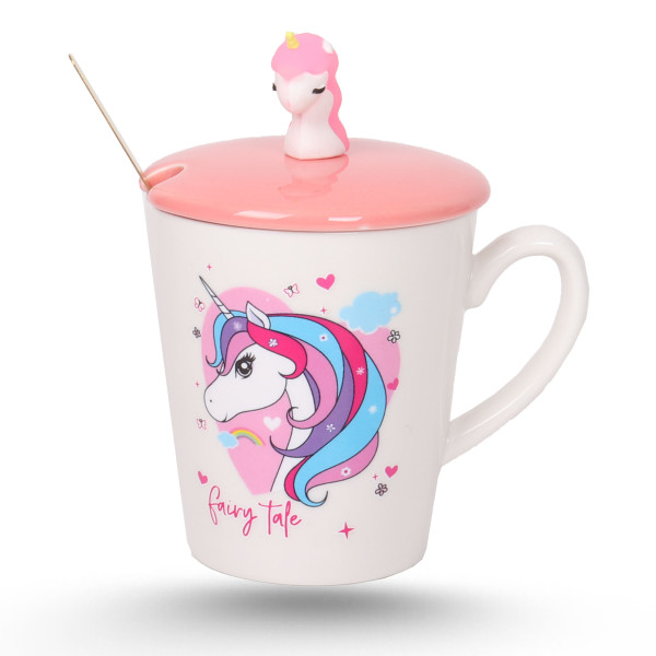 TASSE CERAMIQUE AVEC CUILLERE ET TETE UNICORN