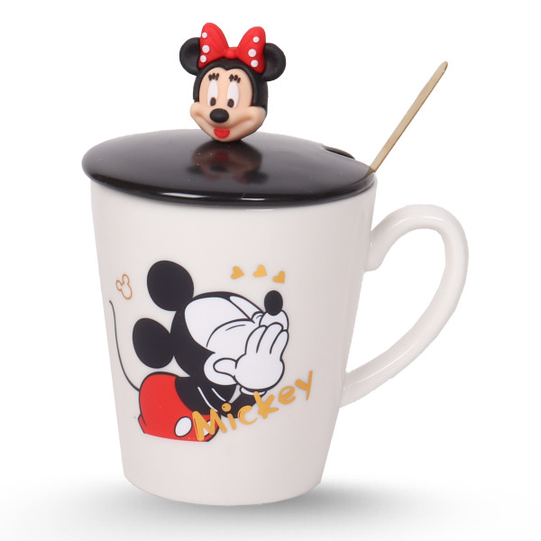 TASSE CERAMIQUE AVEC CUILLERE ET TETE MICKEY & MINNIE