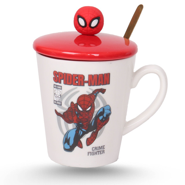 TASSE CERAMIQUE AVEC CUILLERE ET TETE SPIDER MAN