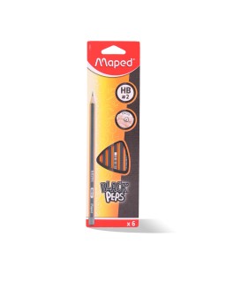 BLISTER 6 CRAYON NOIR MAPED