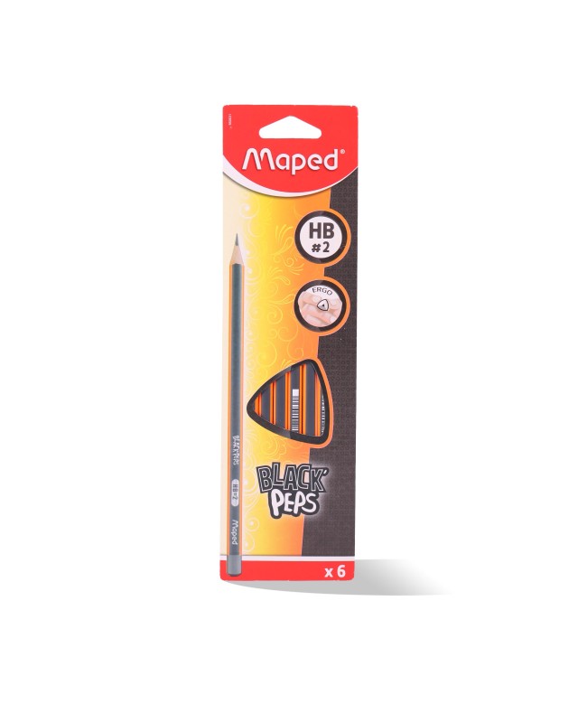 BLISTER 6 CRAYON NOIR MAPED