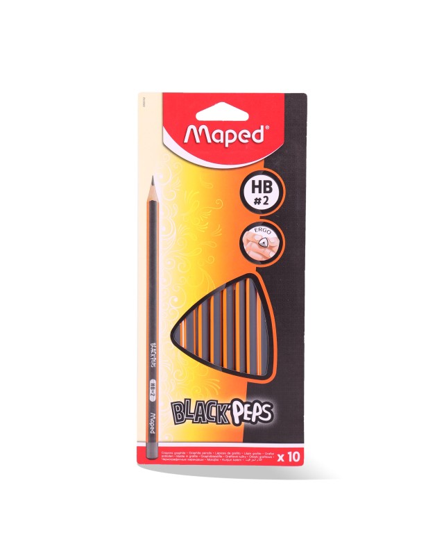 BLISTER DE 10 CRAYON NOIR N°2 MAPED