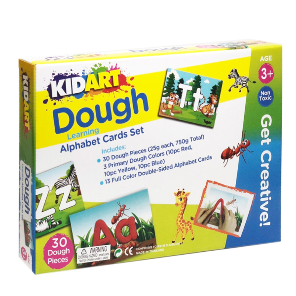 Set de 30 pâtes à modeler de 25g et 13 cartes de l'alphabet - Kidart