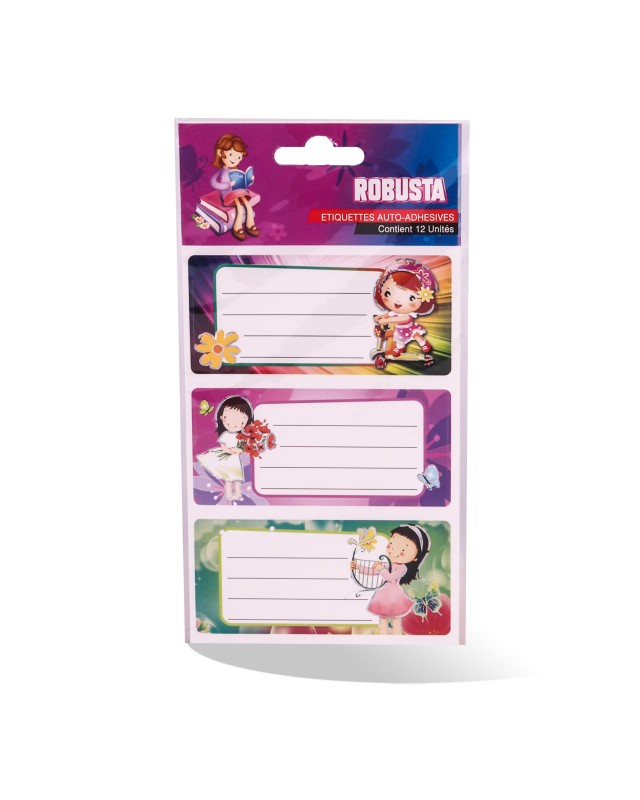BLISTER 12 ETIQUETTE SCOLAIRE ROBUSTA GIRL