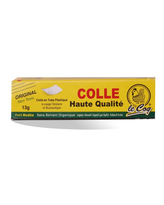 TUBE COLLE PM 13GR PLASTIQUE LE COQ
