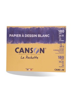 POCH CANSON 24*32 BLANC 180G