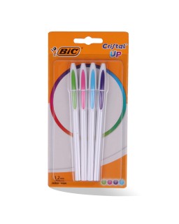 POCH DE 4 STYLO A BILLE FIFTY CRISTAL UP BIC