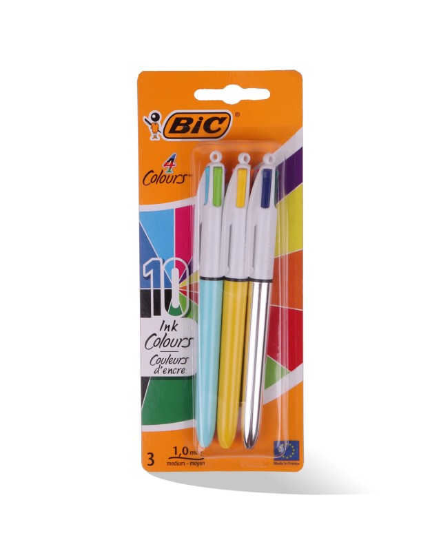 POCH 3 STYLO 4 COUL BIC