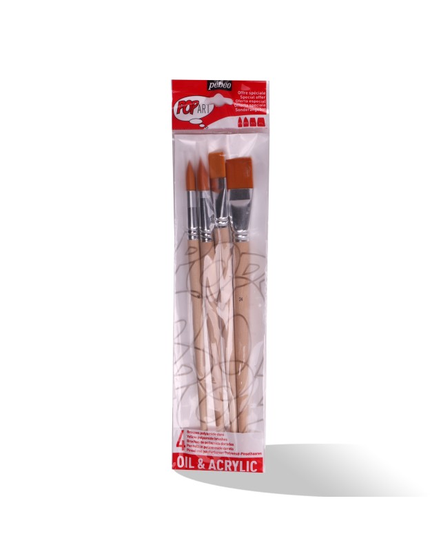 POCH 4 PINCEAUX GM POLY PEBEO