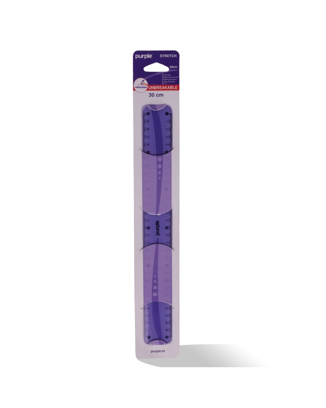REGLE PLAT 30CM INCASS STRETCH PURPLE