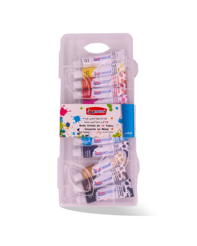 GOUACHE 12 COUL +3 PINCEAU PEN SCHOOL