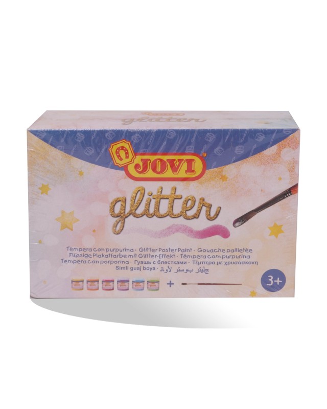 COFFRET DE 6 POTS GOUACHE GLITTER DE 35ML JOVI