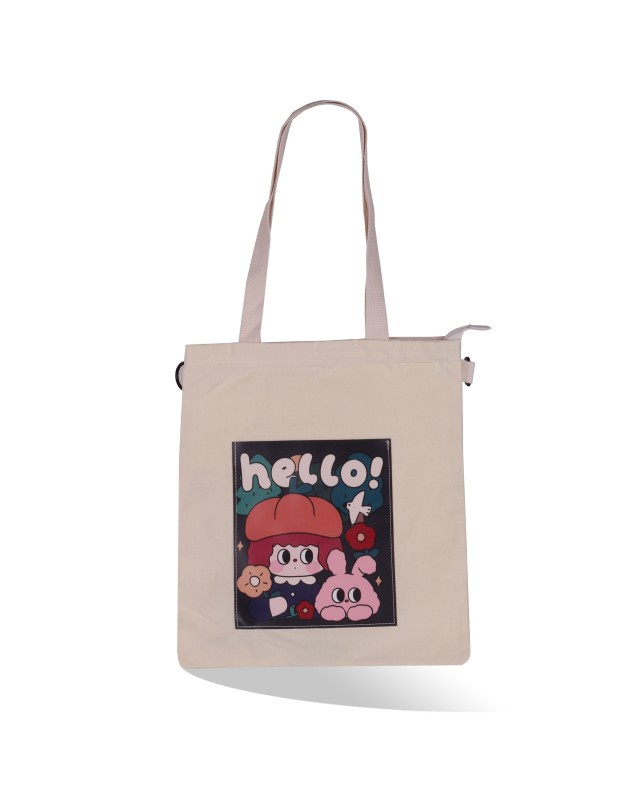 TOTE BAG DOUBLE TOP425-2 HELLO