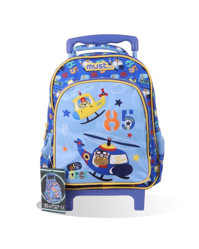 SAC A DOS ENFANT TROLLEY LED AIR FORCE MUST