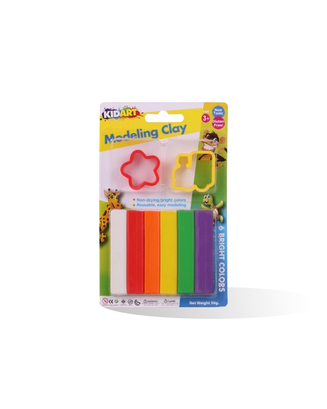 PATE A MODELER DE 6 + 2 MOULES KIDART