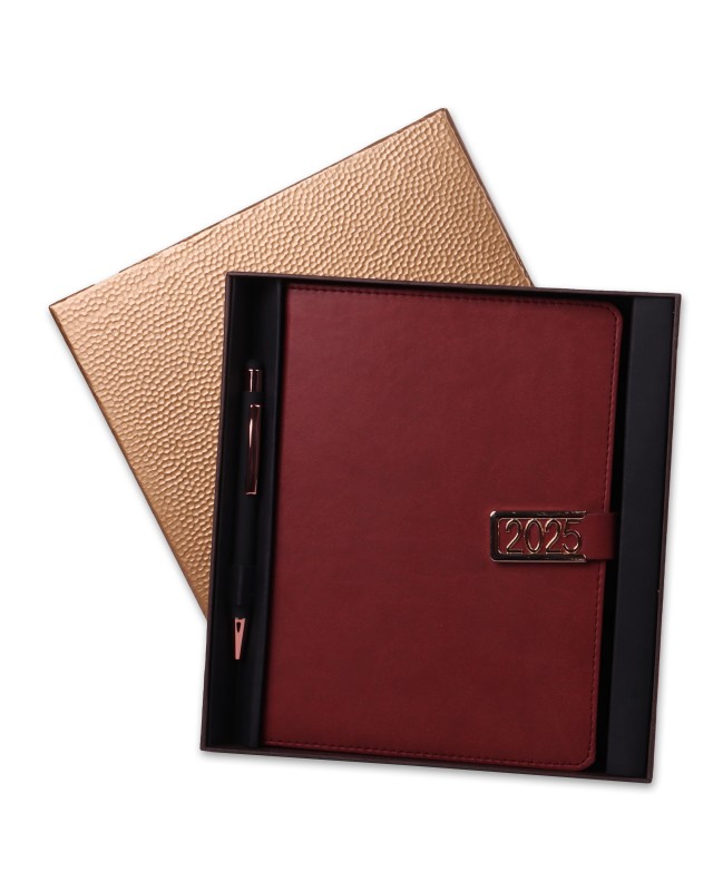 BOX AGENDA HAPPY S.CUIR + STYLO