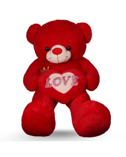 PELLUCHE ROUGE COEUR LOVE 130CM