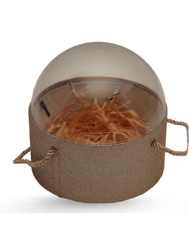 COFFRET CADEAU ROND CRISTAL + RUBAN