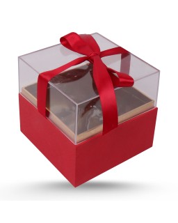 COFRRET CARRE DEMI CRISTAME AVEC RUBAN