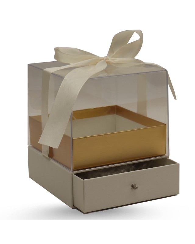 COFFRET CADEAU CARRE CRISTAL 2 ETAGES