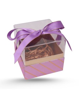 COFFRET VIDE AVEC RUBAN CRISTAL CARRE