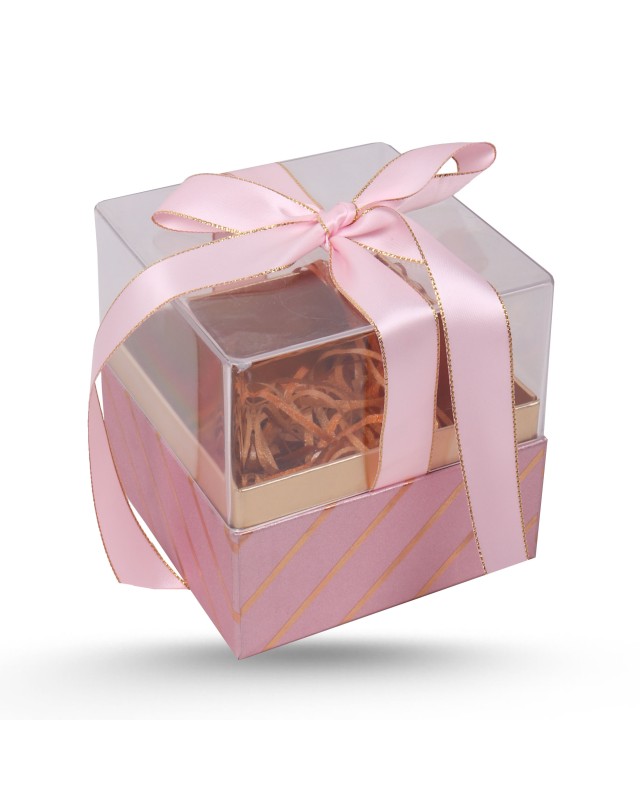 COFFRET VIDE AVEC RUBAN CRISTAL CARRE