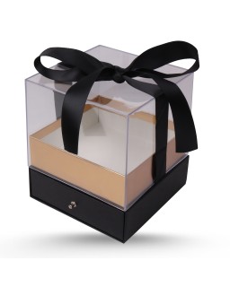 COFFRET CADEAU CARRE CRISTAL 2 ETAGES