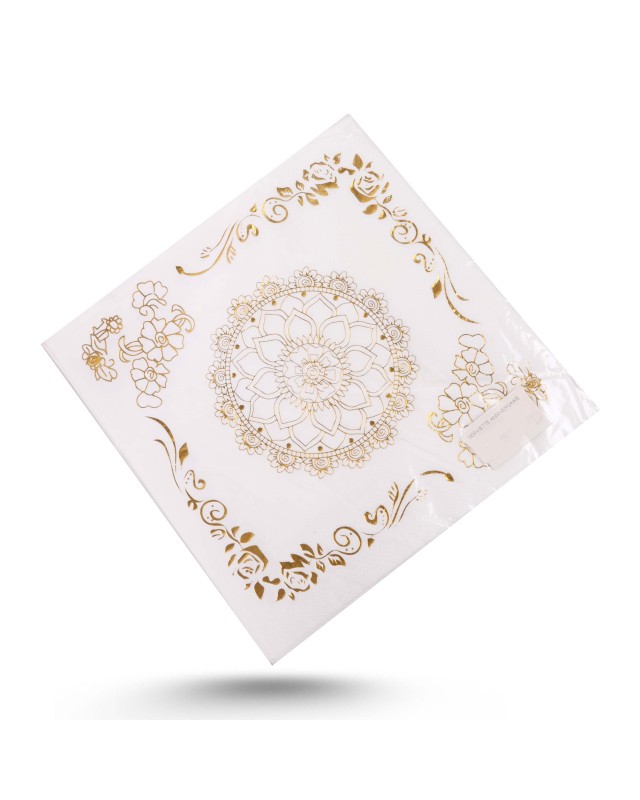 SERVIETTE ANNIVERSAIRE Doré 20PCS
