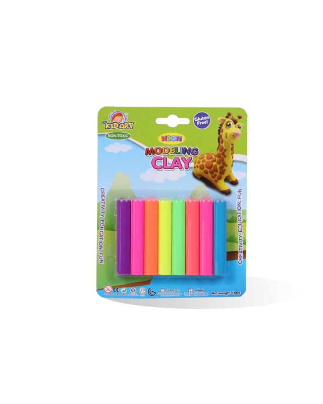 PATE A MODELER DE 8 FLUO KIDART