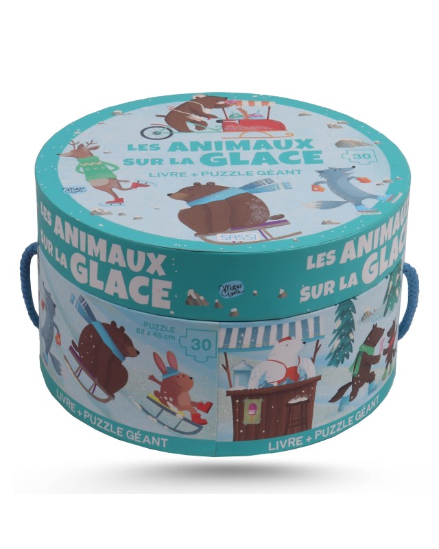 PUZZLE ROND ANIMAUX SUR LA GLACE