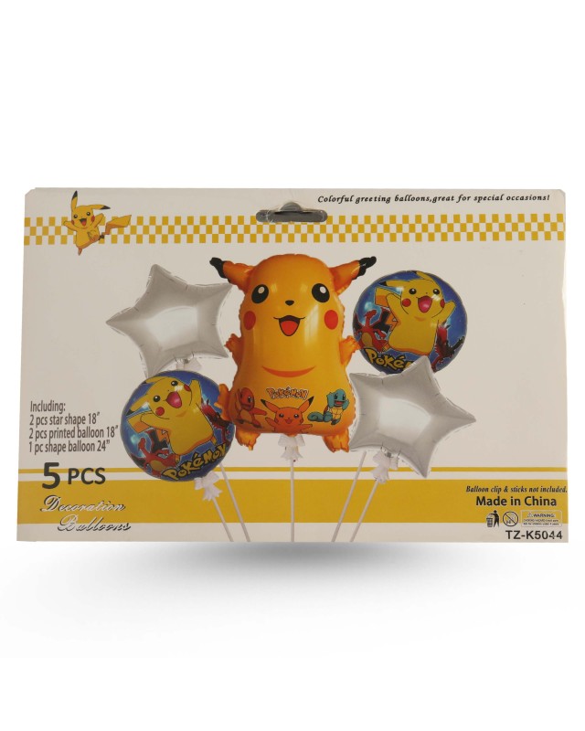 BALLON GONFLABLE THEME PIKACHU 5PCS