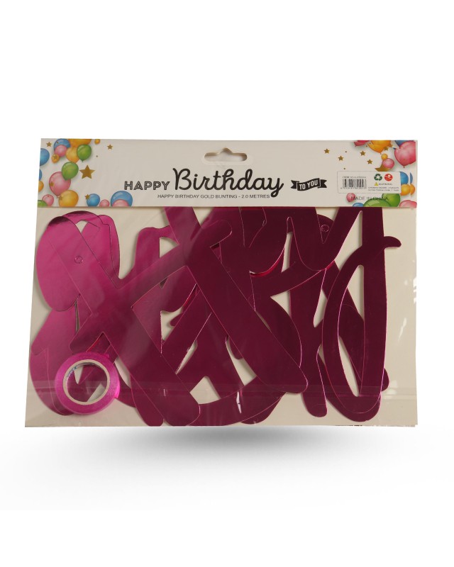 GUIRLANDE HAPPY BIRTHDAY METALISEE