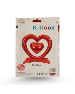 BALLON COEUR GONFLABLE + SUPPORT 113*96CM