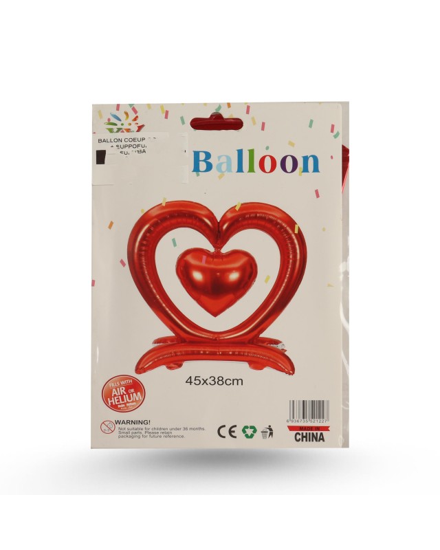 BALLON COEUR GONFLABLE + SUPPORT 113*96CM