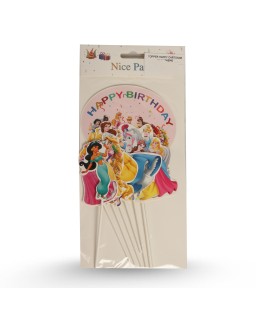 TOPPER HAPPY CARTONNE 8PCS THEME PRINCESS