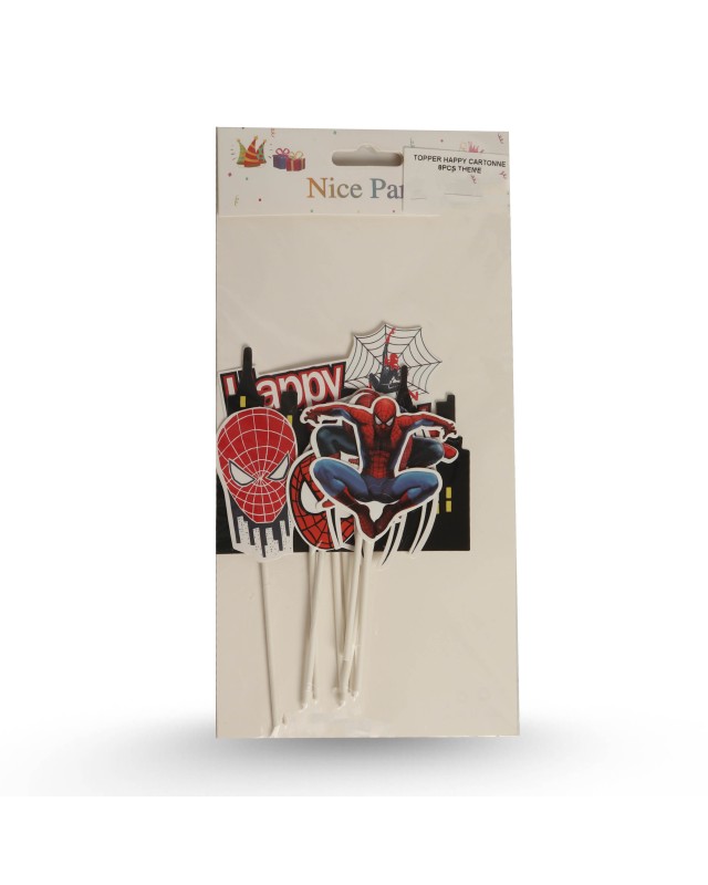 TOPPER HAPPY CARTONNE 8PCS THEME SPIDER MAN