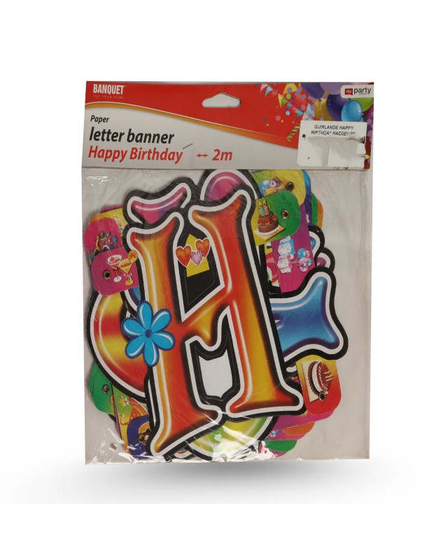 GUIRLANDE HAPPY BIRTHDAY CARTONEE