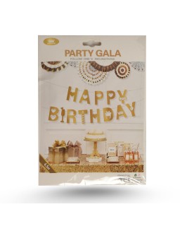 GUIRLANDE HAPPY BIRTHDAY ARG/DORE