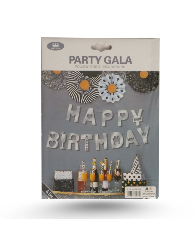 GUIRLANDE HAPPY BIRTHDAY ARG/DORE