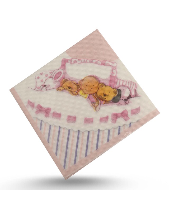 SERVIETTE THEME OEURS ROSE