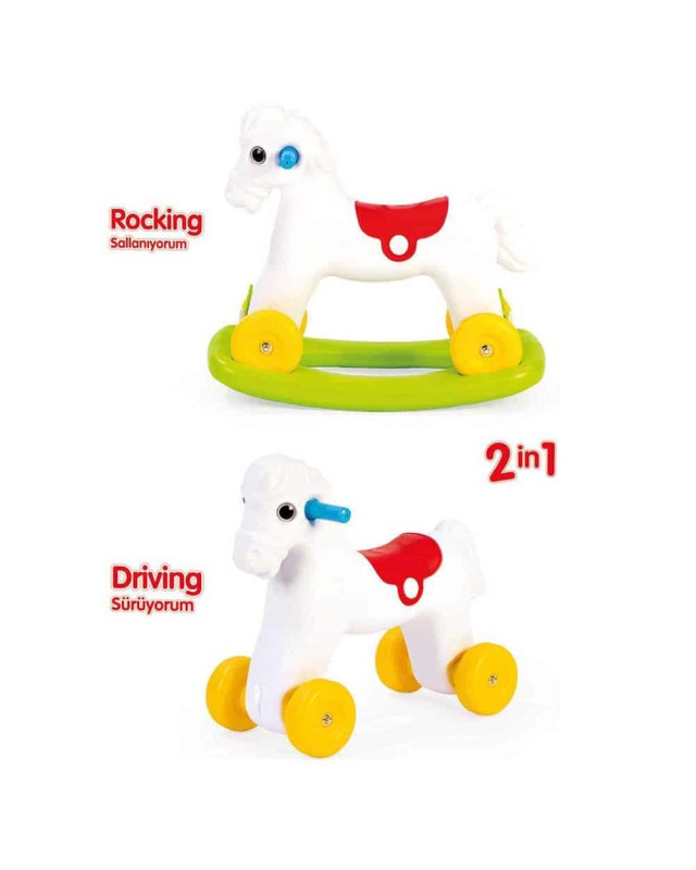 CHEVAL BALANCOIRE 2EN1 DOLU