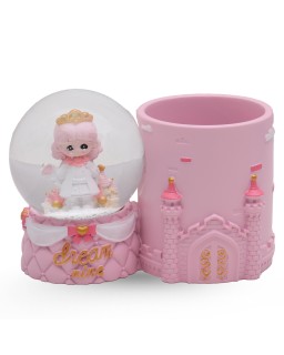 BOULE DE NEIGE + PORTE STYLO - PRINCESS ROSE