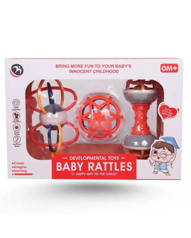COFFRET HOCHET BABY RATTLES 3PCS