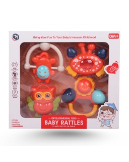 COFFRET HOCHET BABY RATTLES 4PCS