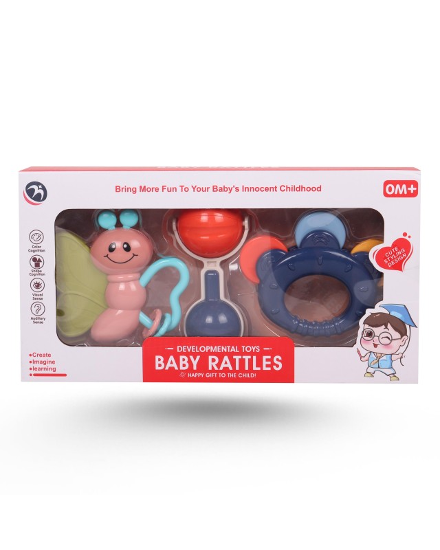 COFFRET HOCHET BABY RATTLES 3PCS