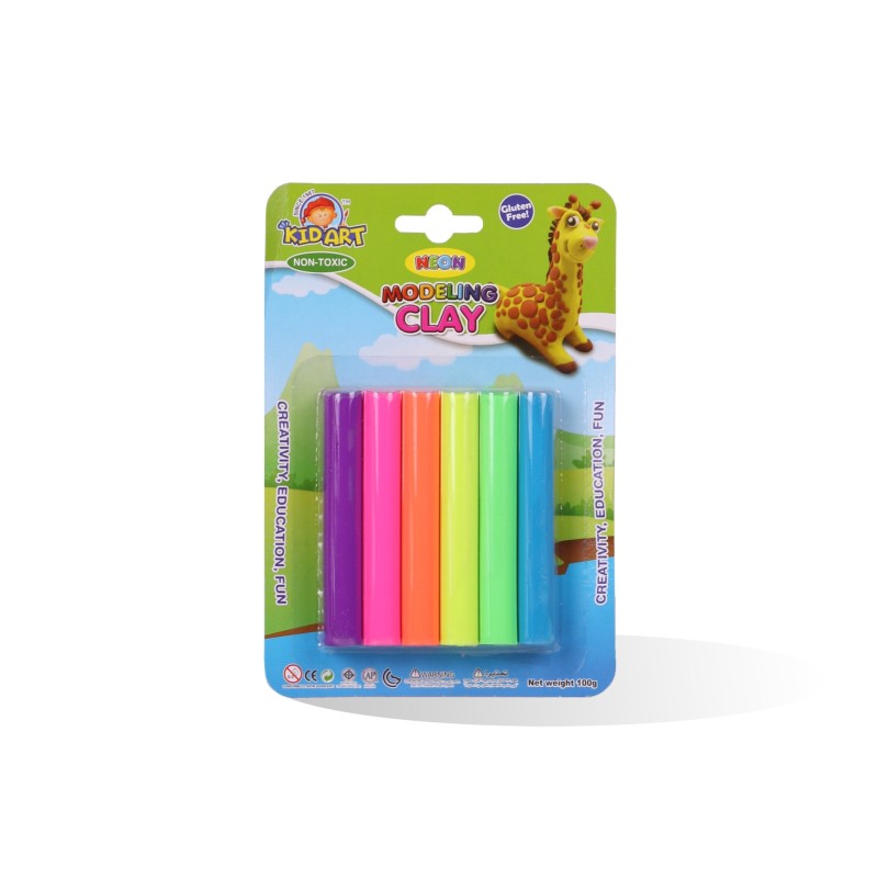 PATE A MODELER DE 6 FLUO KIDART